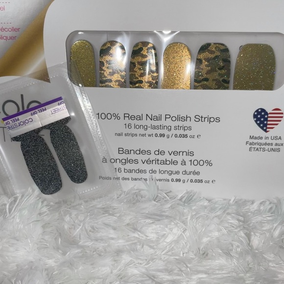 Color Street | Glam-ouflage glitzy camouflage color shifts green to gold glitter - Picture 3 of 9